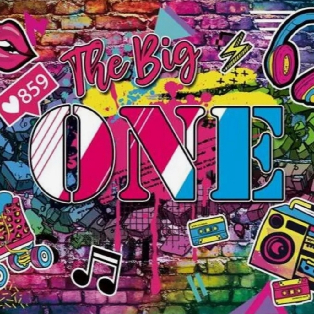 New The Big One Graffiti First Birthday 90s Party Backdrop Photo Booth!